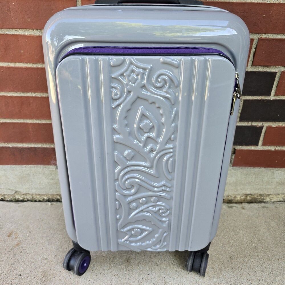 Robert Graham Carry On 20" Spinner Suitcase Gray Purple Pre-owned - Picture 3 of 9